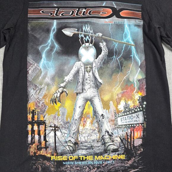 Static X Band Shirt Men Medium 2023 Concert Tour Rise of the Machine Graphic Tee - Picture 3 of 12
